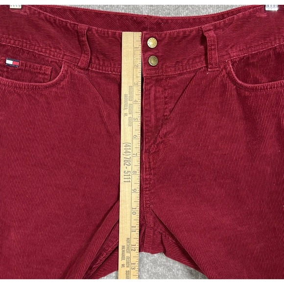 Tommy Hilfiger Bootcut Corduroy Jeans Womens‎ Size 12 Red Cotton Pockets - Picture 10 of 12